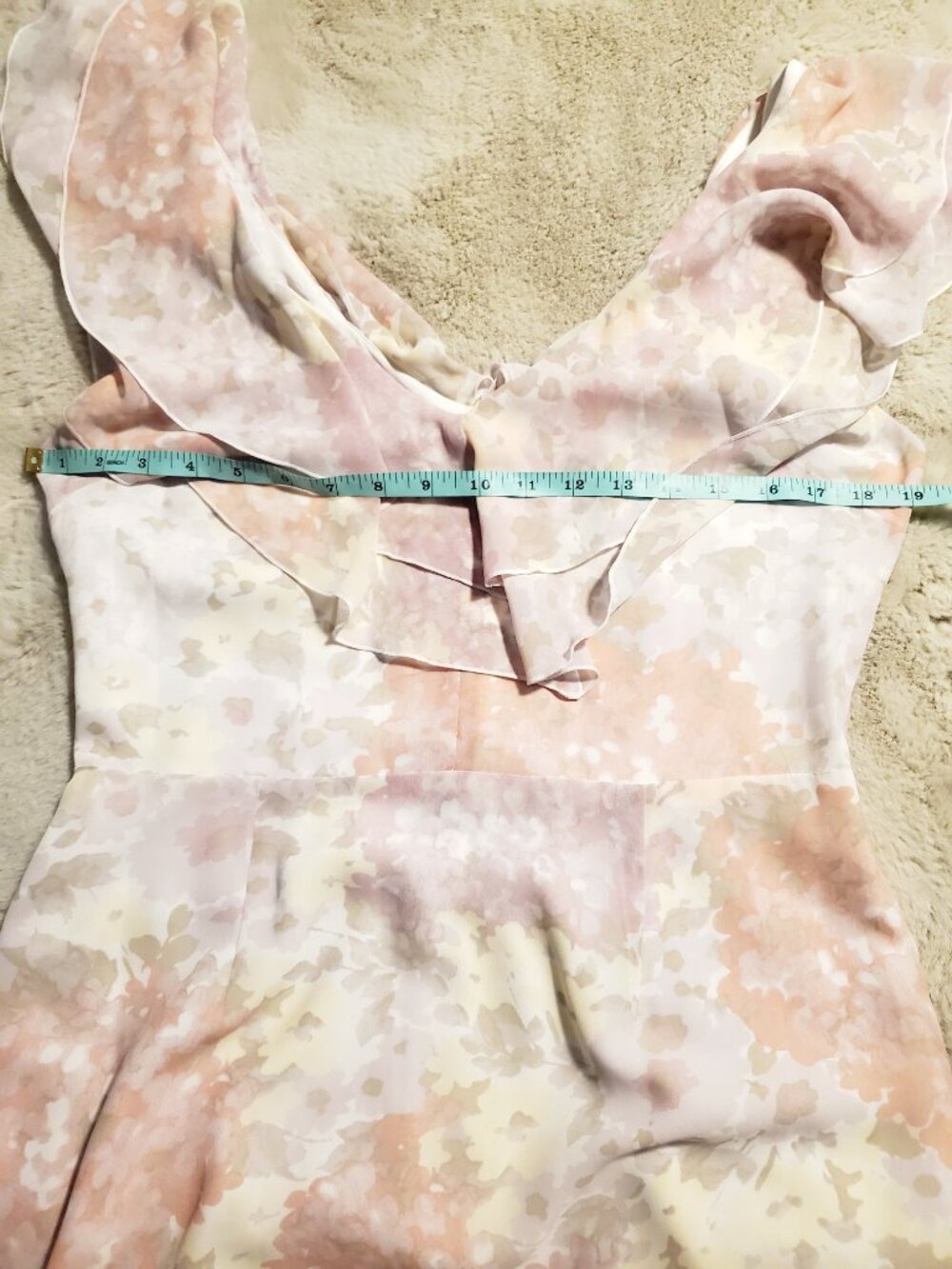 WAYF Pink Floral Ruffle Maxi Dress Size L Cottagecore Romantic Wedding  Guest - Picture 9 of 13